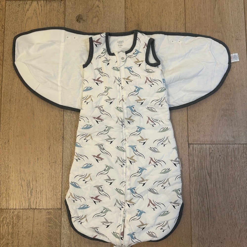 Nest Designs 2.5 Tog New Born Swaddle/sleep bag Bamboo Cotton 0-6M